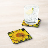 Vlinder op Zonnebloem Bier Onderzetter (Rechterzijde)