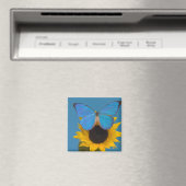 Vlinder op zonnebloem magneet (Insitu (Vaatwasser))