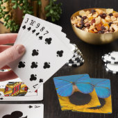 Vlinder op zonnebloem pokerkaarten (Insitu)