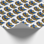 Vlinder op Zonnebloem Wrapping Paper Cadeaupapier (Hoek)