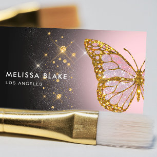 vlinder op zwart visitekaartje