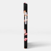 Vlinder op zwarte achtergrond iPhone hoesje (Linkerkant)