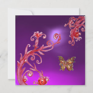 VLINDER PAARS AMETHYST helder roze rood Kaart