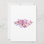  Vlinder Paarse Bloemen Vrijgezellenfeest Kaart (Achterkant)