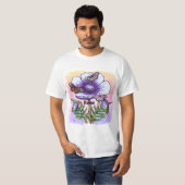 Vlinder paarse Klaproos T-shirt (Voorkant volledig)