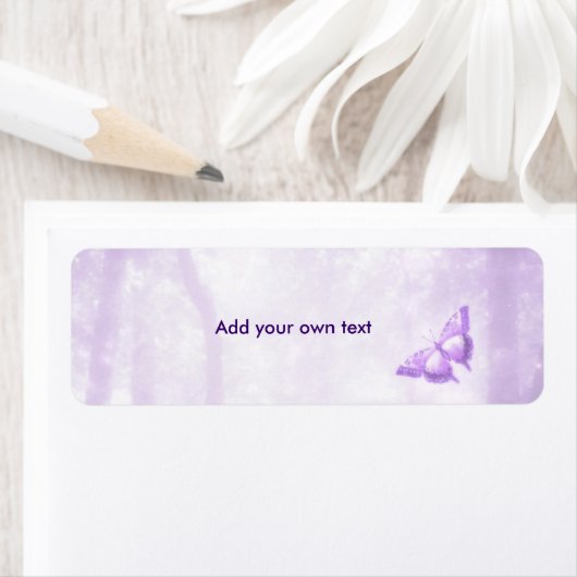 Vlinder Paarse Label Sticker (Insitu)