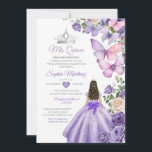 Vlinder Paarse Lila Quinceanera Verjaardagskroon Kaart<br><div class="desc">Butterfly Paarse Lila Quinceanera Verjaardagskroon Uitnodigen</div>