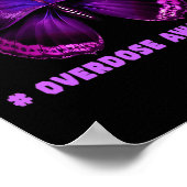 Vlinder Paarse lint Overdosis Awareness Design Poster (Hoek)