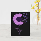 Vlinder Paarse Lint Zonnebloem Kaart (Gele Bloem)