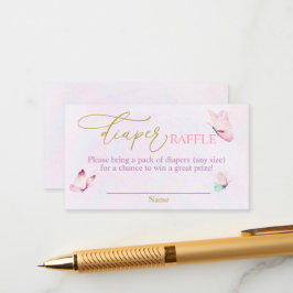 Vlinder Paarse Roze Luier Raffle Informatiekaartje