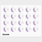 Vlinder Paarse Trouw Monogram Sticker (Vel)