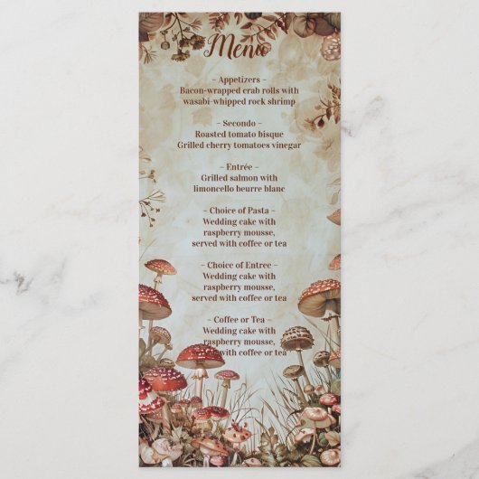 Vlinder Paddenstoel Bos Natuur Menu (Voorkant)