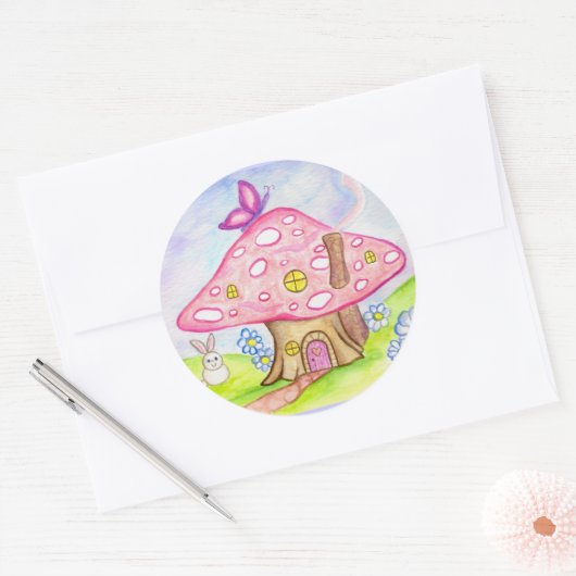 Vlinder Paddenstoel Lente Konijn Feest Stickers (Envelop)