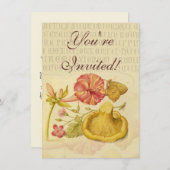 Vlinder Paddestoel Bloem Waterverf Schilderij Kaart (Voorkant / Achterkant)