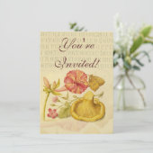 Vlinder Paddestoel Bloem Waterverf Schilderij Kaart (Staand voorkant)