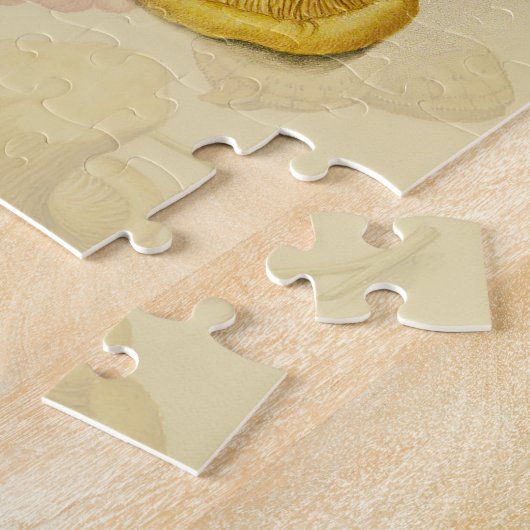 Vlinder Paddestoel Bloem Waterverf Schilderij Legpuzzel (Zijkant)