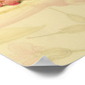 Vlinder Paddestoel Bloem Waterverf Schilderij Poster (Hoek)