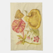 Vlinder Paddestoel Bloem Waterverf Schilderij Theedoek (Verticaal)