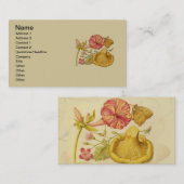 Vlinder Paddestoel Bloem Waterverf Schilderij Visitekaartje (Voorkant / Achterkant)