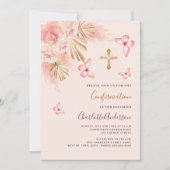 Vlinder pampas gras roze rose goud Bevestiging Kaart (Voorkant)