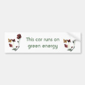 Vlinder papaver bloemen eco kunst bumpersticker (Voorkant)