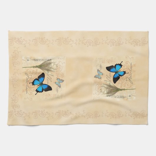 Vlinder Papillon Keukenhanddoek - Desert Bloom (Horizontaal)