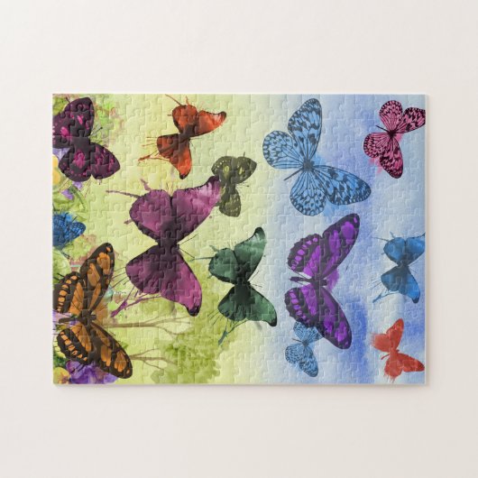 vlinder Papillon oude illustratie Legpuzzel (Horizontaal)