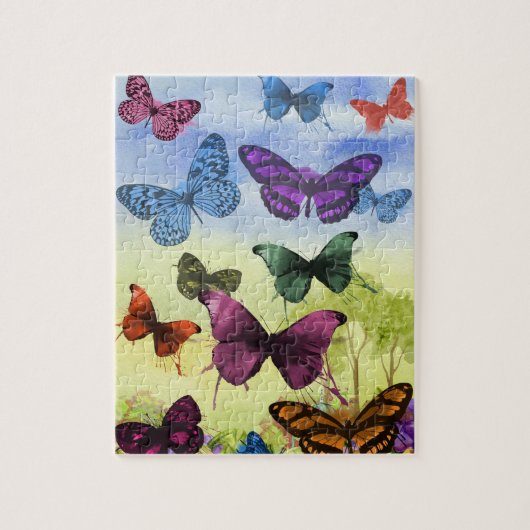 vlinder Papillon oude illustratie Legpuzzel (Verticaal)