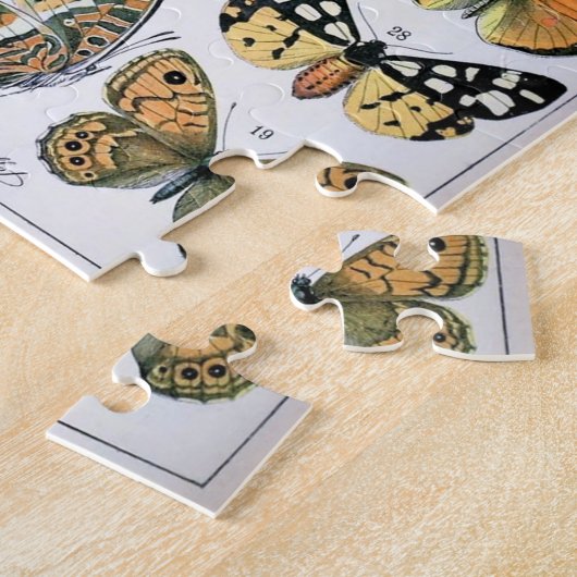  vlinder Papillon oude illustratie Legpuzzel (Zijkant)