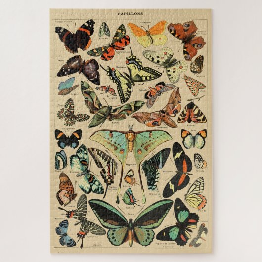  vlinder Papillon oude illustratie Legpuzzel (Verticaal)
