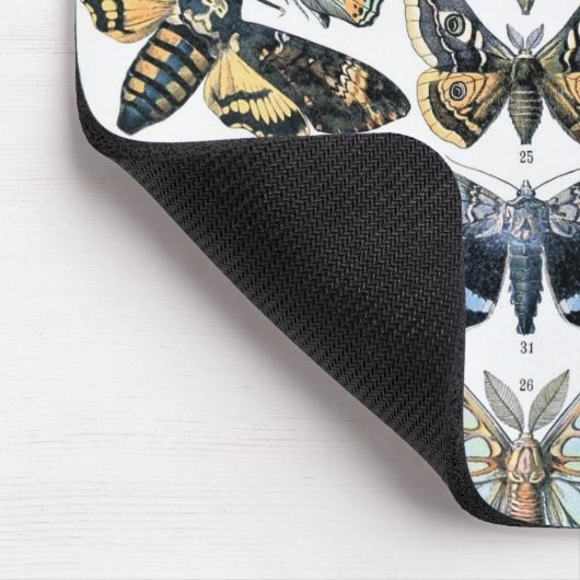  vlinder Papillon oude illustratie Muismat (Hoek)