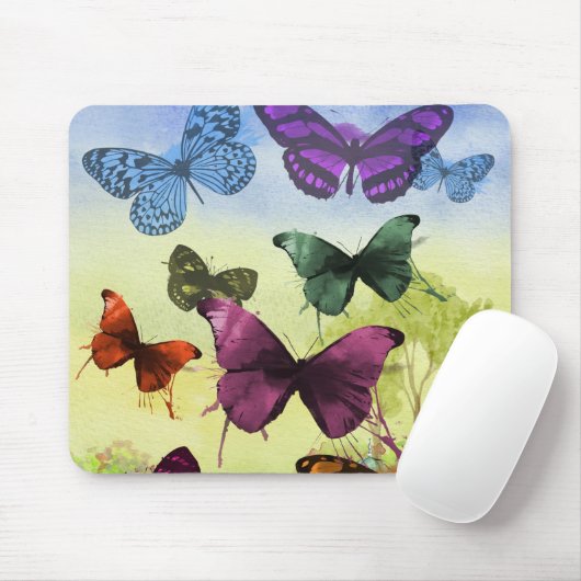  vlinder Papillon oude illustratie Muismat (Met muis)