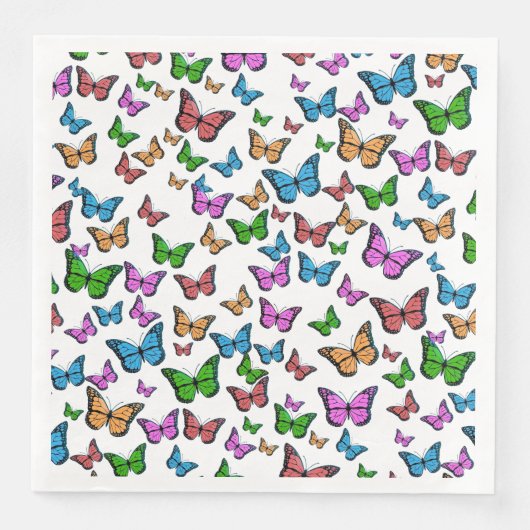 vlinder Papillon oude illustratie Servet (Voorkant)