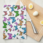  vlinder Papillon oude illustratie Theedoek (Quarter Fold)