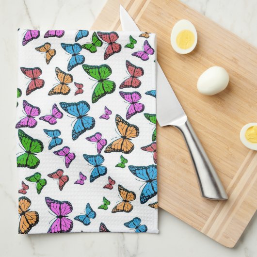  vlinder Papillon oude illustratie Theedoek (Quarter Fold)