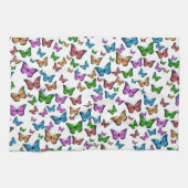 vlinder Papillon oude illustratie Theedoek (Horizontaal)