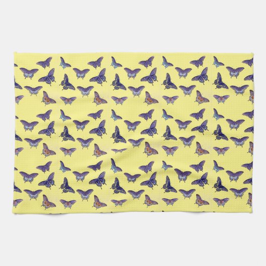  vlinder Papillon oude illustratie Theedoek (Horizontaal)