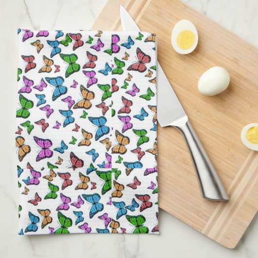  vlinder Papillon oude illustratie Theedoek (Quarter Fold)