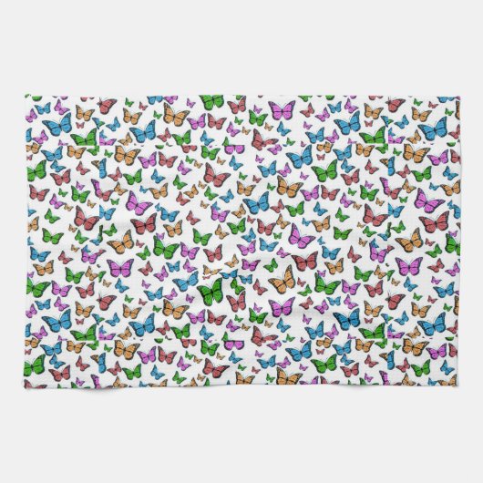  vlinder Papillon oude illustratie Theedoek (Horizontaal)