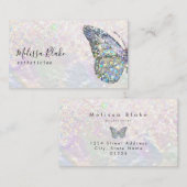 vlinder pastel glitter visitekaartje (Voorkant / Achterkant)