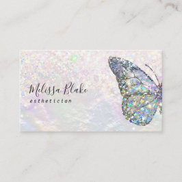 vlinder pastel glitter visitekaartje