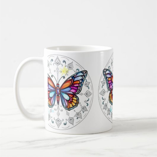 Vlinder Pastel Koffiemok (Links)