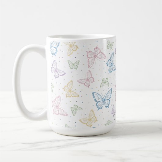 Vlinder Pastelkleuren Mok (Links)