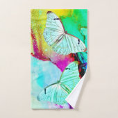 Vlinder Pastels Abstract Modern Neon Ink Bad Handdoek (Handdoek)