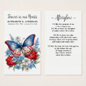 Vlinder Patriottisch Bloemen Begrafenis Kaart (Voorkant /achterkant)