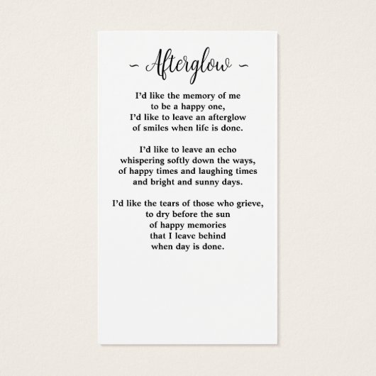 Vlinder Patriottisch Bloemen Begrafenis Kaart (Achterkant)