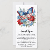 Vlinder Patriottische Begrafenis Sympathie Bedankkaart (Voorkant)