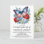 Vlinder patriottische begrafenis viering van het l kaart (Staand voorkant)