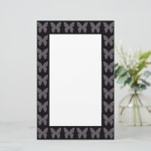 Vlinder patronen vlinders in zwart-wit briefpapier (Staand voorkant)