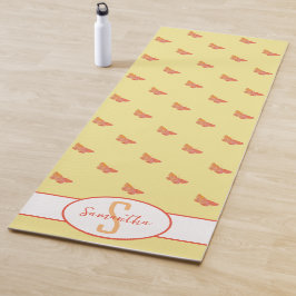 Vlinder patroon geel meisje modern monogram yogamat